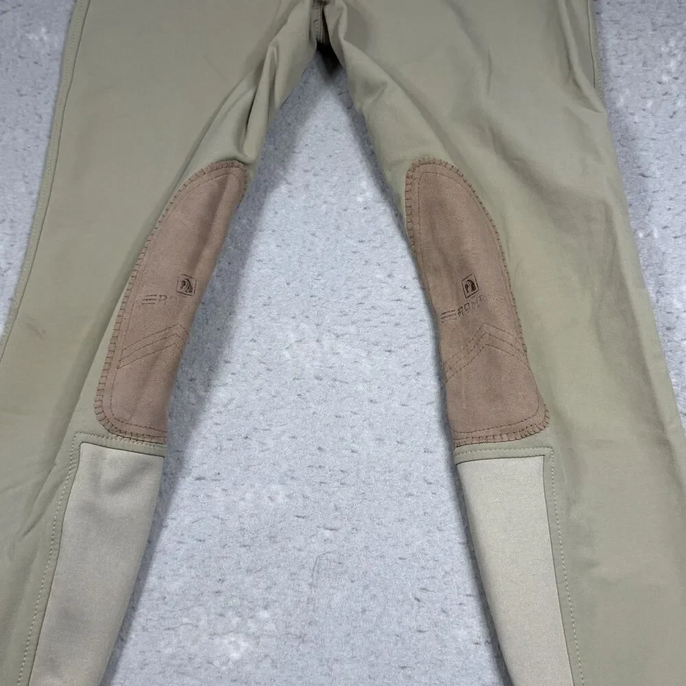 Romfh Child’s Knee Patch Equestrian Riding Breeches Girl’s Size 16 Tan Khaki